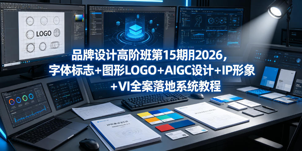 品牌设计高阶班第15期2026，字体标志＋图形LOGO＋AIGC设计＋IP形象＋VI全案落地系统教程-钱途社