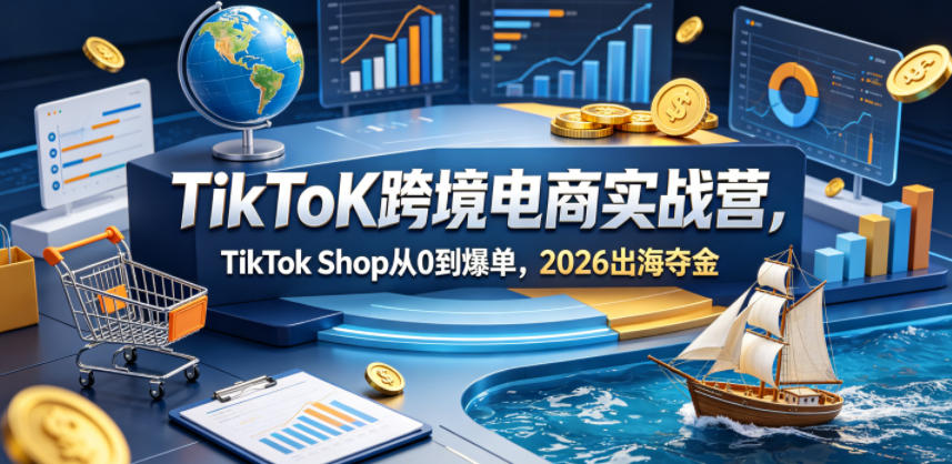 TikToK跨境电商实战营，TikTok Shop从0到爆单，2026出海夺金-钱途社