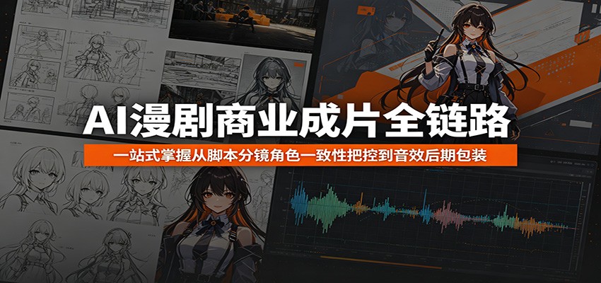 AI漫剧商业成片全链路：一站式掌握从脚本分镜角色一致性把控到音效后期包装-钱途社