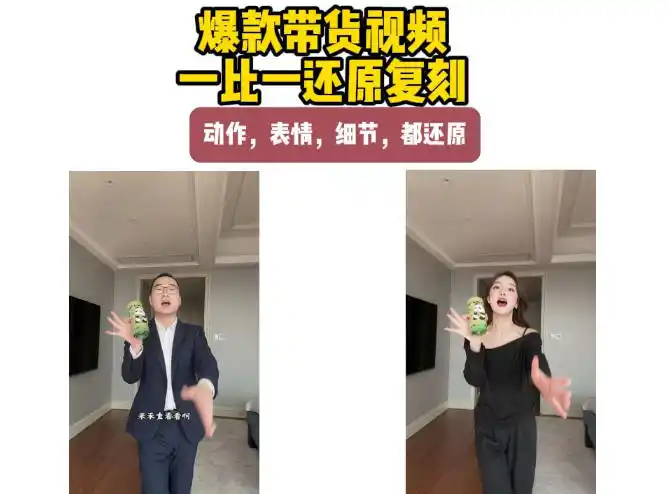 AI带货视频复刻，一比一还原加二创，动作，表情，细节，都还原，新手也能直接套用-钱途社