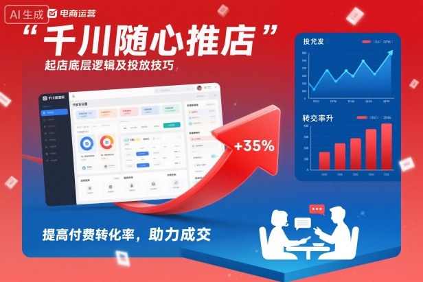 千川随心推起店底层逻辑及投放技巧，提高付费转化率，助力成交-钱途社