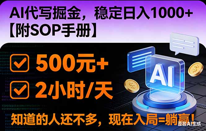 2026风口项目,AI代写掘金，稳定日入1000+，掌握核心技能【附SOP手册】-钱途社