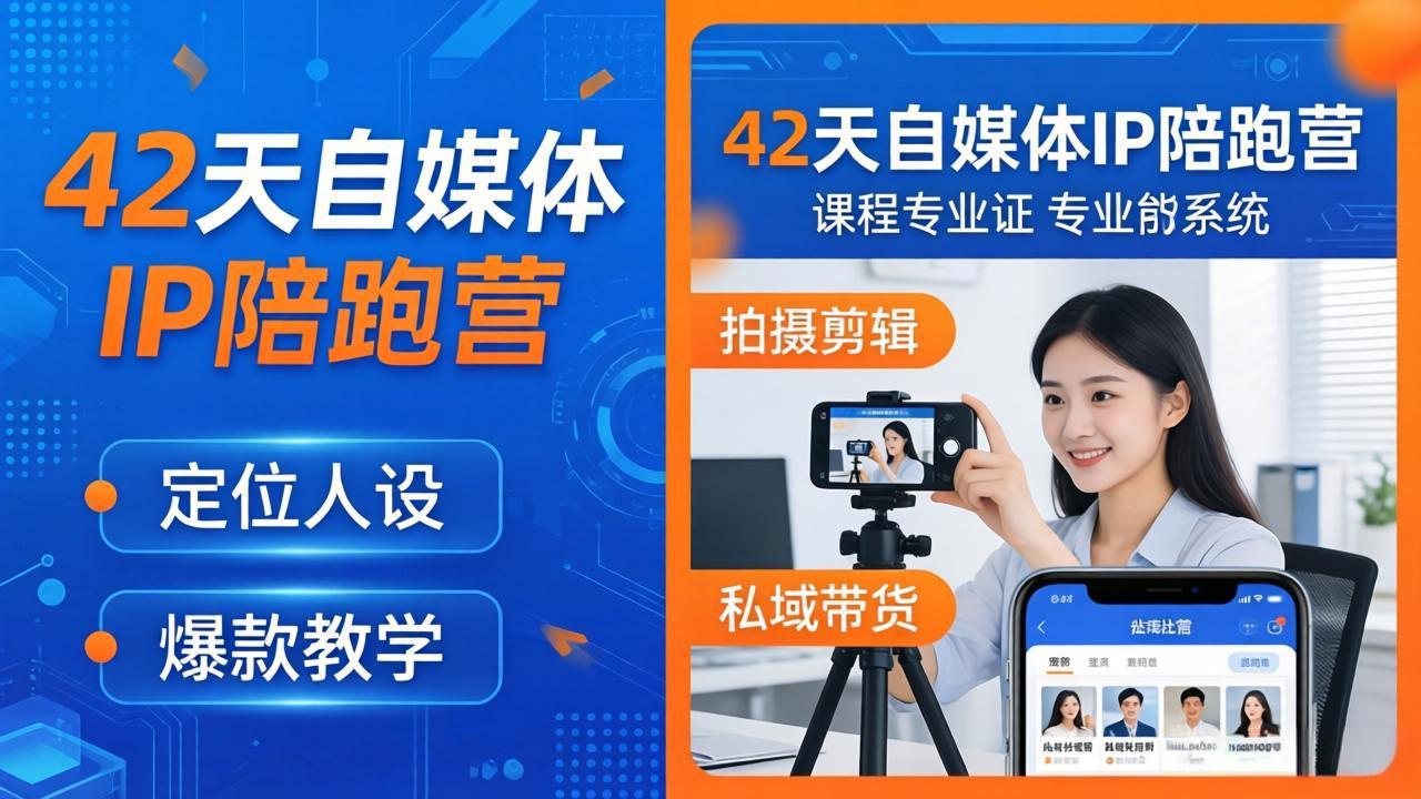 42天自媒体IP陪跑营-26年4月19更新：定位人设爆款全教学，拍摄剪辑私域带货一站式落地-钱途社