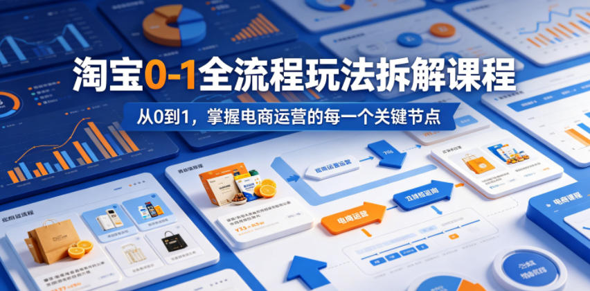 淘宝0-1全流程玩法拆解课程,从0到1,掌握电商运营的每一个关键节点-钱途社