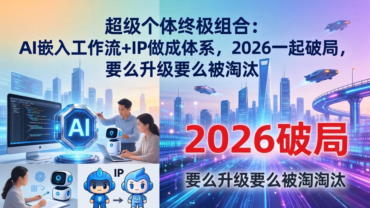 超级个体终极组合：AI嵌入工作流+IP做成体系，2026一起破局，要么升级要么被淘汰-钱途社