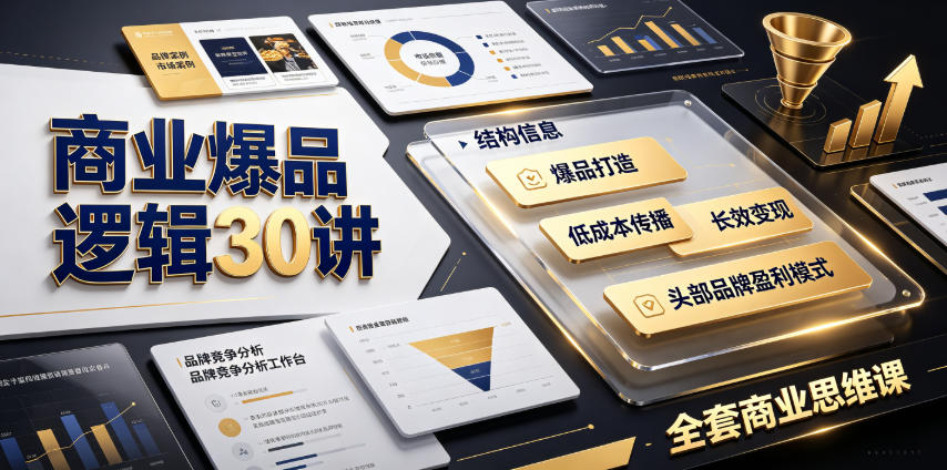 商业爆品逻辑30讲｜拆解各行各业头部品牌盈利模式，吃透爆品打造、低成本传播、长效变现全套商业思维课-钱途社