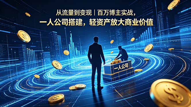 从流量到变现|百万博主实战,一人公司搭建,轻资产放大商业价值-钱途社