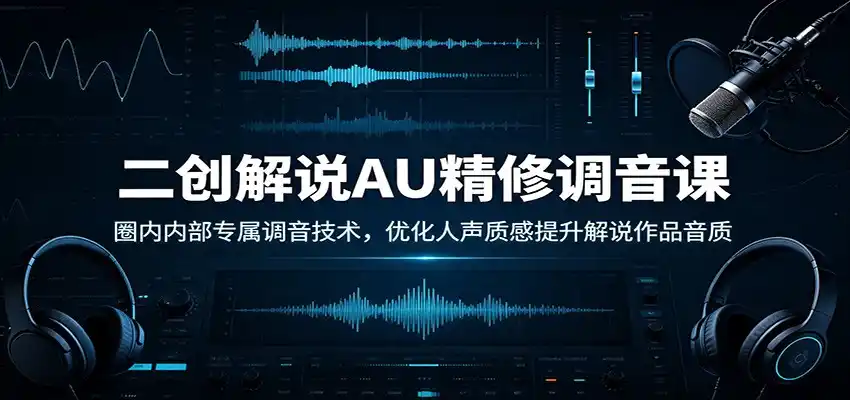 二创解说AU精修调音课：圈内内部专属调音技术，优化人声质感提升解说作品音质-钱途社