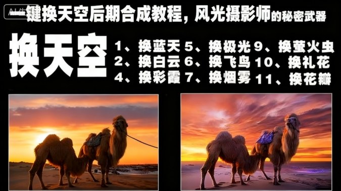 一键换天空后期合成教程，风光摄影师的秘密武器-钱途社