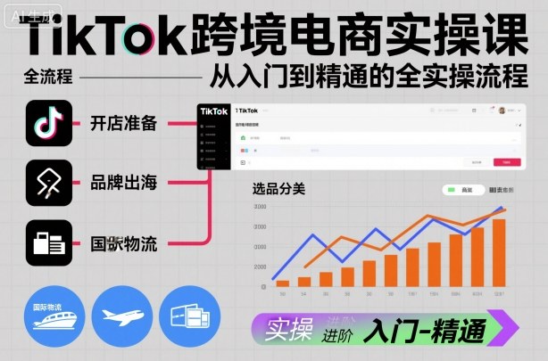 TikTok跨境电商实操课，从入门到精通的全实操流程-钱途社