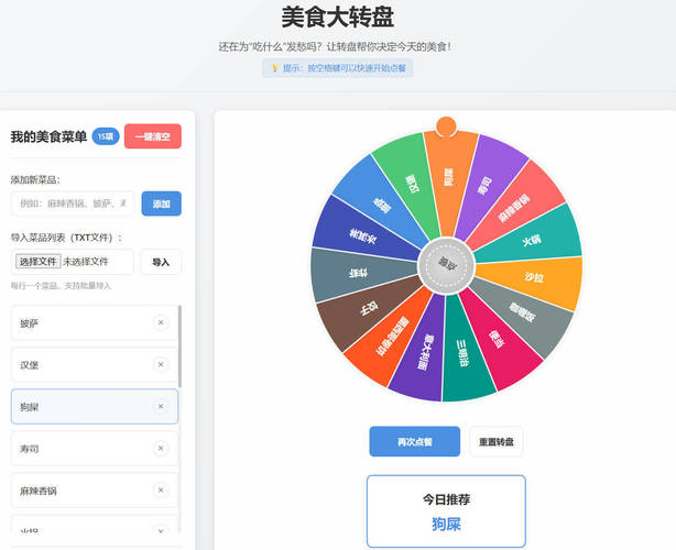 美食大转盘 点餐助手HTML源码-钱途社
