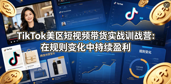 TikTok美区短视频带货实战训战营：在规则变化中持续盈利-钱途社