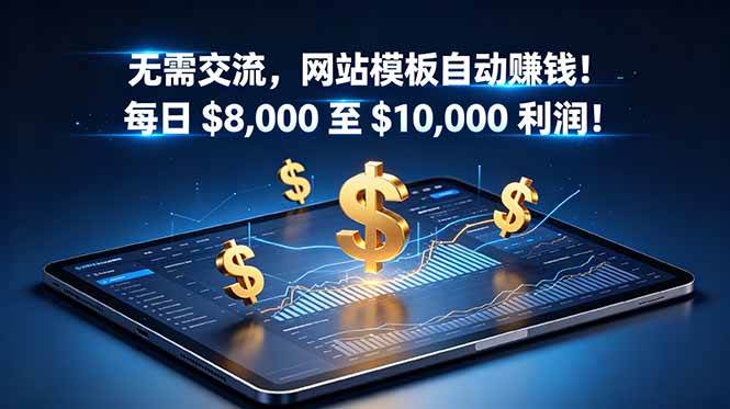 （18854期）无需交流，网站模板自动赚钱！每日 $8,000 至 $10,000 利润！【原创双语字幕】-钱途社
