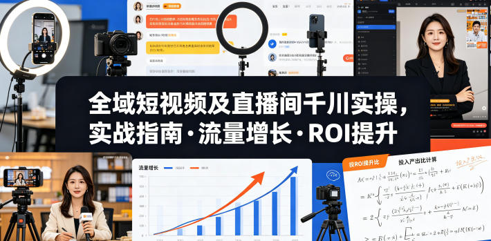 全域短视频及直播间千川实操，实战指南·流量增长·ROI提升（更新）-钱途社
