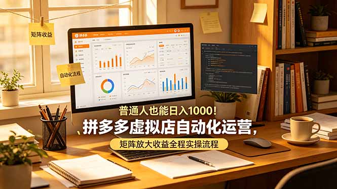 普通人也能日入 1000！拼多多虚拟店自动化运营，矩阵放大收益全程实操流程-钱途社