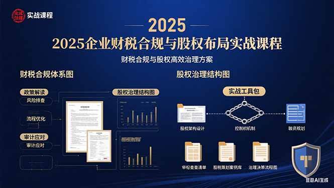 （15802期）2025企业财税合规与股权布局的实战课程：财税合规与股权高效治理方案-钱途社