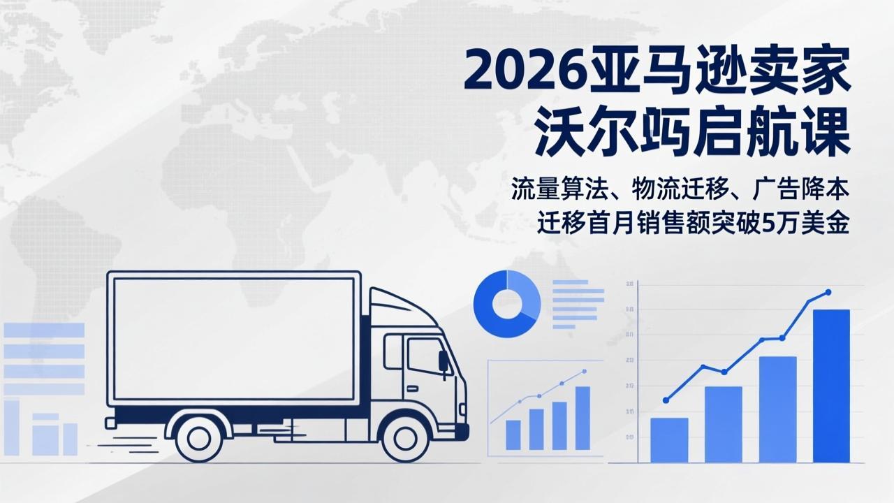 2026亚马逊卖家沃尔玛启航课，流量算法、物流迁移、广告降本，迁移首月销售额突破5万美金-钱途社