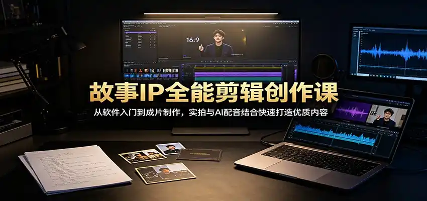 故事IP全能剪辑创作课：从软件入门到成片制作，实拍与AI配音结合快速打造优质内容-钱途社