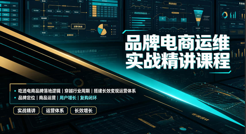 品牌电商运维实战精讲课程｜吃透电商品牌落地逻辑、穿越行业周期、搭建长效变现运营体系-钱途社