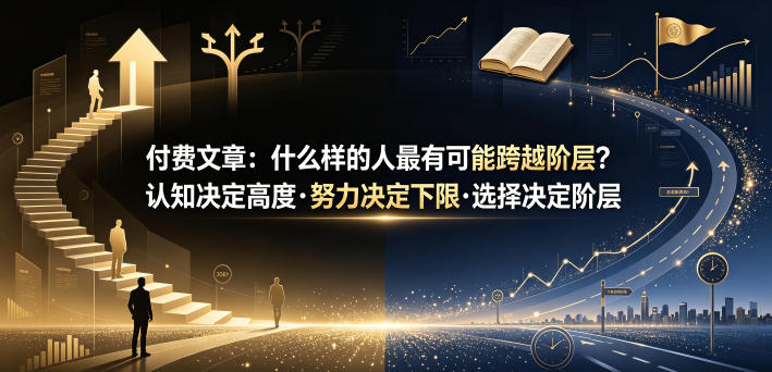 付费文章：什么样的人最有可能跨越阶层？认知决定高度·努力决定下限·选择决定阶层-钱途社