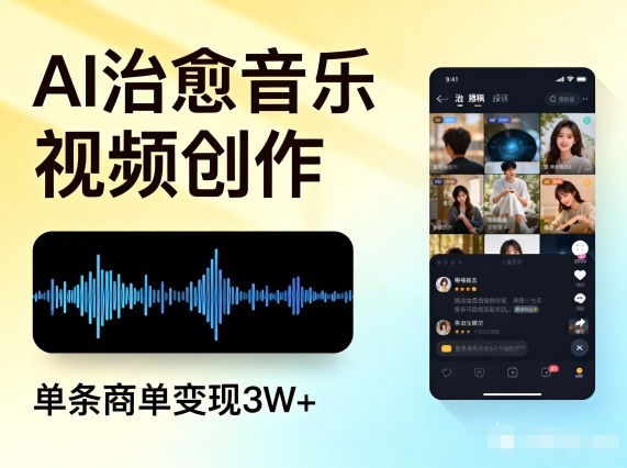 AI做治愈音乐视频，多平台投稿，单条商单变现3W+-钱途社