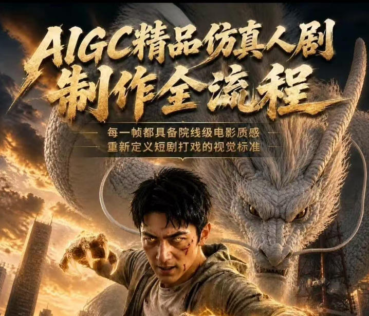 AIGC精品仿真人剧豢龙人全流程制作解析2026，国风仿真人创作+打斗剧情+人设编排，一站式AI短剧入门-钱途社