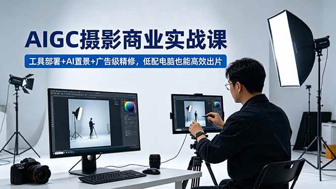 （18434期）AIGC 摄影商业实战课，工具部署+AI置景+广告级精修，低配电脑也能高效出片-钱途社