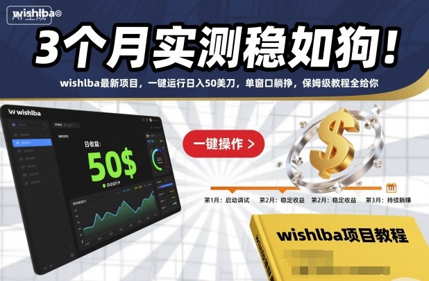 3个月实测稳如狗！wishlba最新项目，一键运行日入50美刀，单窗口躺挣，保姆级教程全给你【揭秘】-钱途社