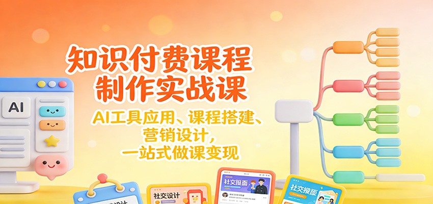 知识付费课程制作实战课:AI工具应用 、课程搭建、营销设计,一站式做课变现-钱途社