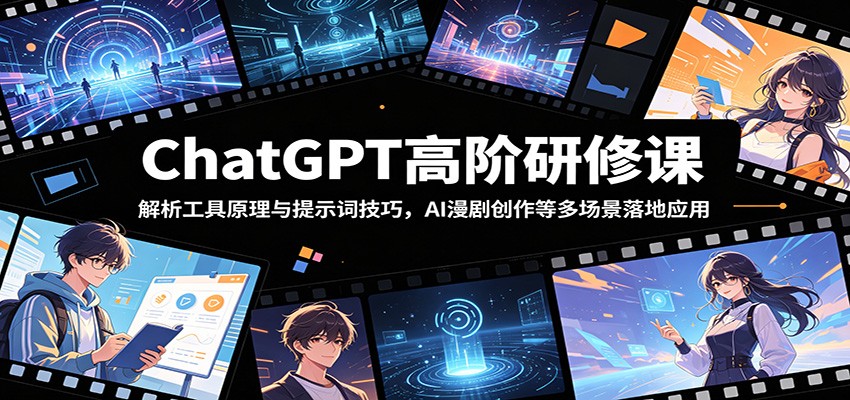 ChatGPT高阶研修课：解析工具原理与提示词技巧，AI漫剧创作等多场景落地应用-钱途社