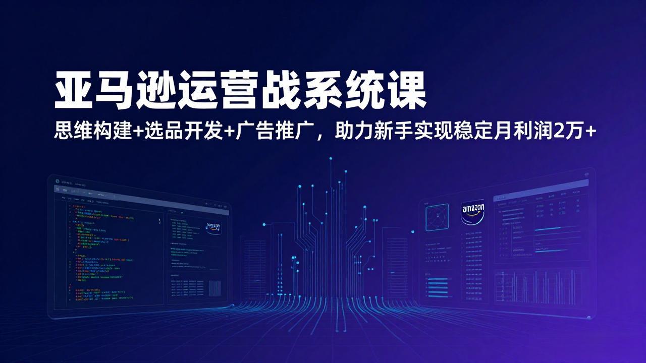 亚马逊运营实战系统课，思维构建+选品开发+广告推广，助力新手实现稳定月利润2万+(更新-钱途社