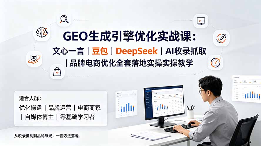 GEO生成引擎优化实战课：文心一言｜豆包｜DeepSeek｜AI收录抓取｜品牌电商优化全套落地实操教学-钱途社