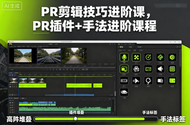PR剪辑技巧进阶课，PR插件+手法进阶课程-钱途社