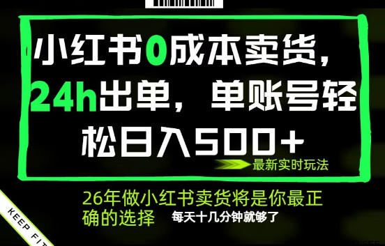 小红书0成本AI卖货,24小时出单,全流程托管,保底日入500+,每天十几分钟就够了【揭秘】-钱途社