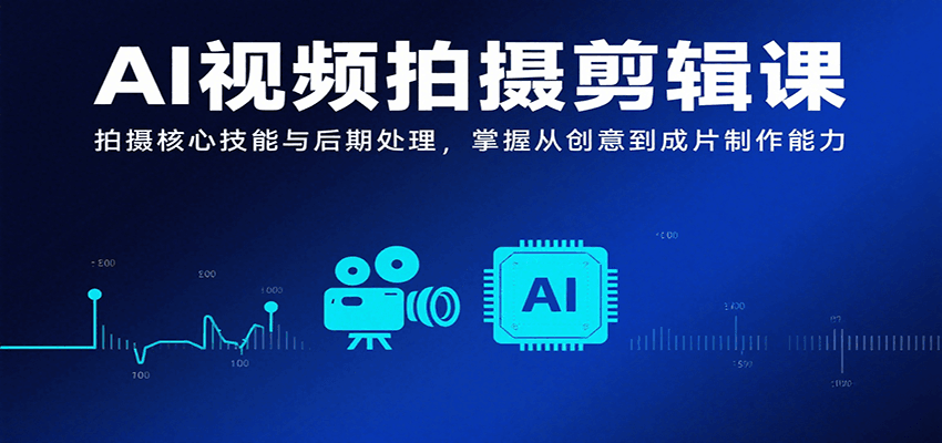 AI视频拍摄剪辑课，拍摄核心技能与后期处理，掌握从创意到成片制作能力-钱途社