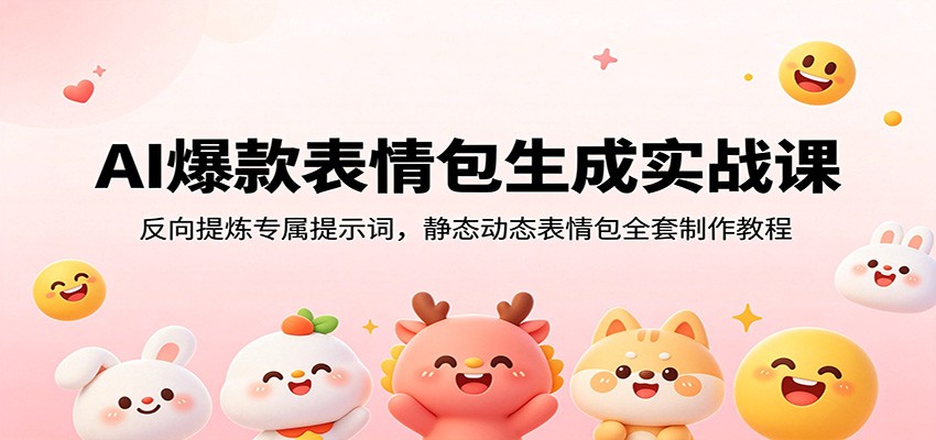 AI爆款表情包生成实战课：反向提炼专属提示词，静态动态表情包全套制作教程-钱途社