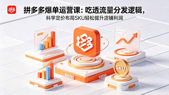 拼多多爆单运营实战课：吃透流量分发逻辑，科学定价布局SKU轻松提升店铺利润-钱途社
