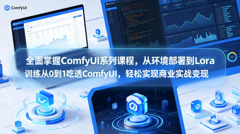 全面掌握ComfyUI系列课程，从环境部署到Lora训练从0到1吃透ComfyUI，轻松实现商业实战变现-钱途社