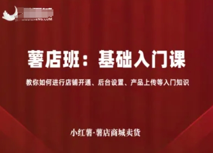 小红薯薯店商城卖货，基础入门课，教你如何进行店铺开通、后台设置、产品上传等入门知识-钱途社