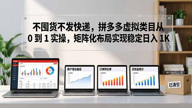 不囤货不发快递，拼多多虚拟类目从 0 到 1 实操，矩阵化布局实现稳定日入 1K-钱途社