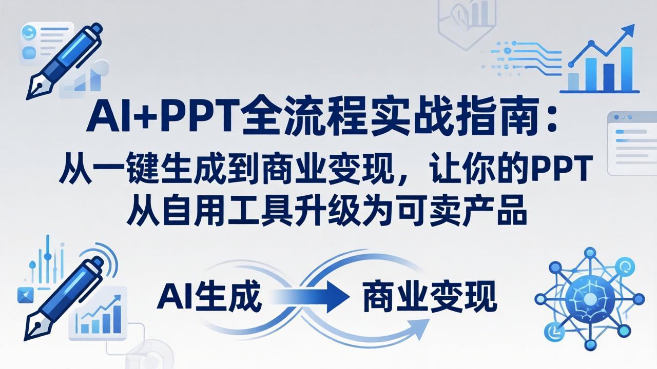 AI+PPT全流程实战指南-更新4月21：从一键生成到商业变现，让你的PPT从自用工具升级为可卖产品-钱途社