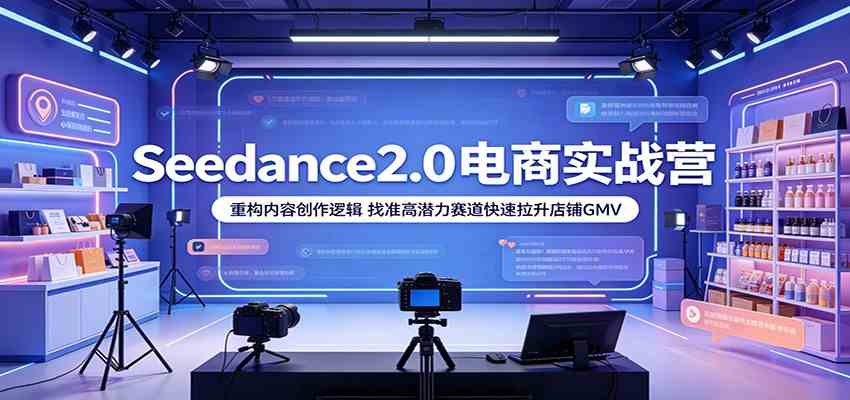 Seedance2.0电商实战营：重构内容创作逻辑，找准高潜力赛道快速拉升店铺GMV-钱途社