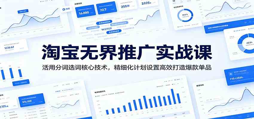 淘宝无界推广实战课：活用分词选词核心技术，精细化计划设置高效打造爆款单品-钱途社