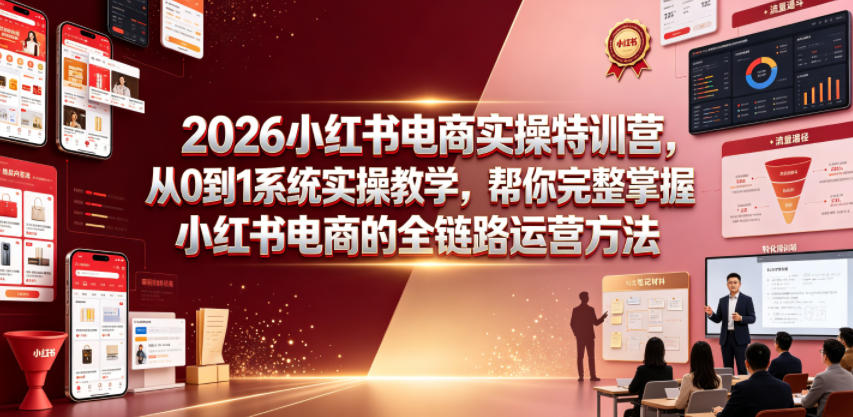 2026小红书电商实操特训营，从0到1系统实操教学，帮你完整掌握小红书电商的全链路运营方法-钱途社
