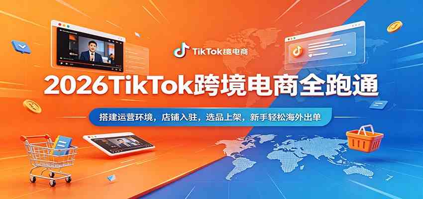 2026TikTok跨境电商全跑通：搭建运营环境，店铺入驻，选品上架，新手轻松海外出单-钱途社