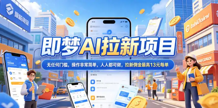 2026年即梦AI拉新项目最新玩法，无任何门槛，操作非常简单，人人都可做，拉新佣金最高13米每单(更新08月07日)-钱途社