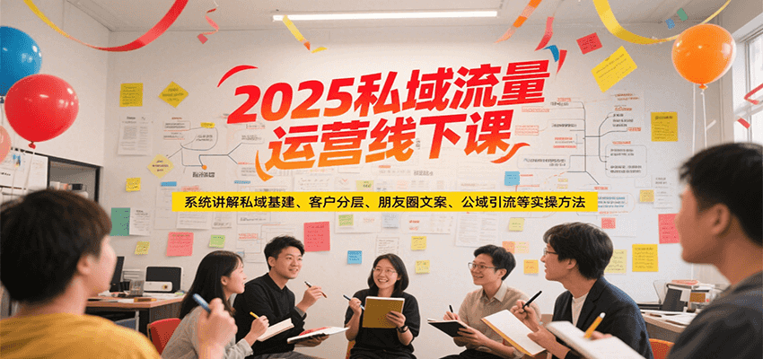 2025私域流量运营线下课,系统讲解私域基建/客户分层/朋友圈文案/公域引流等实操方法-钱途社