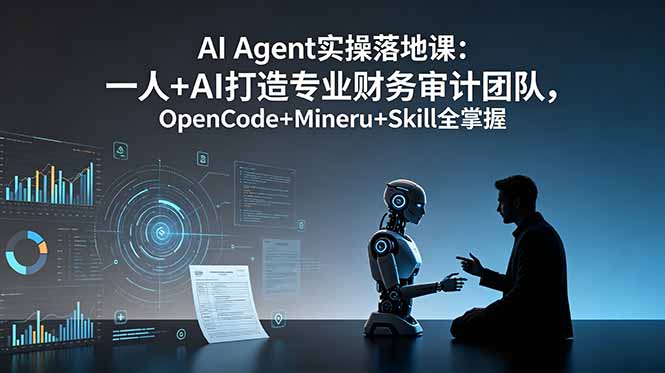 AI Agent实操落地课：一人+AI打造专业财务审计团队，OpenCode+Mineru+Skill全掌握-钱途社