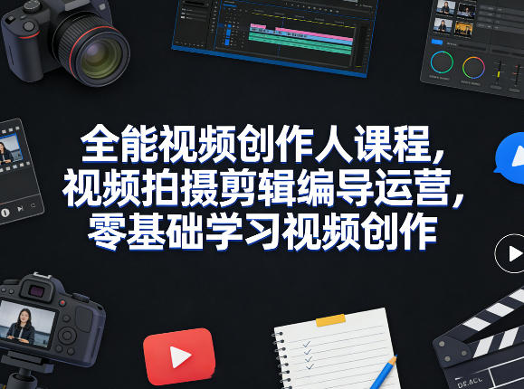 全能视频创作人课程，视频拍摄剪辑编导运营，零基础学习视频创作（更新2026年4月）-钱途社
