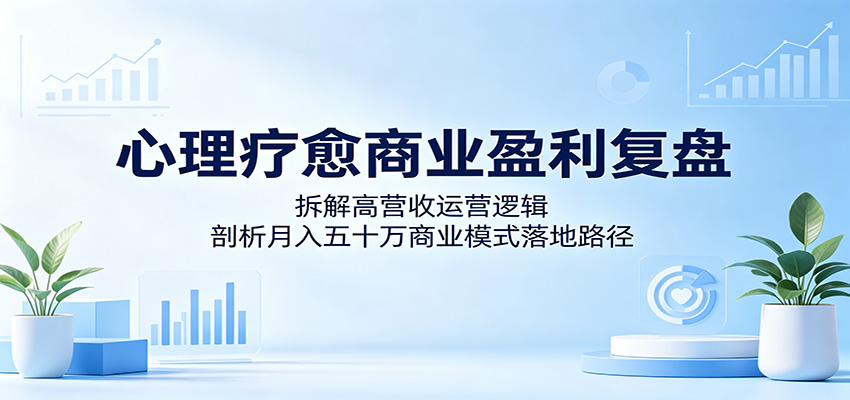 心理疗愈商业盈利复盘：拆解高营收运营逻辑，剖析月入五十万商业模式落地路径-钱途社